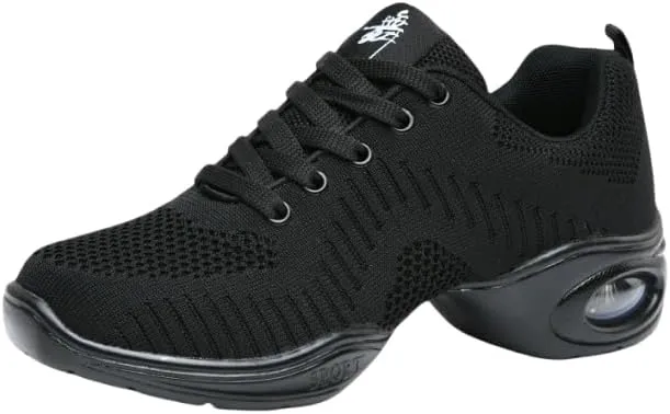 Platform Jazz Dance Women's Lace-Up Dance Sneakers Women's Split Shoes Air Cushion Modern Shoes