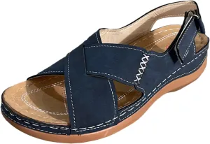 Platform Sandals Women Wedge Orthopedic Sandals Comfort Arch Support Ankle Strap Slippers Outdoor Beach Walking Shoes
