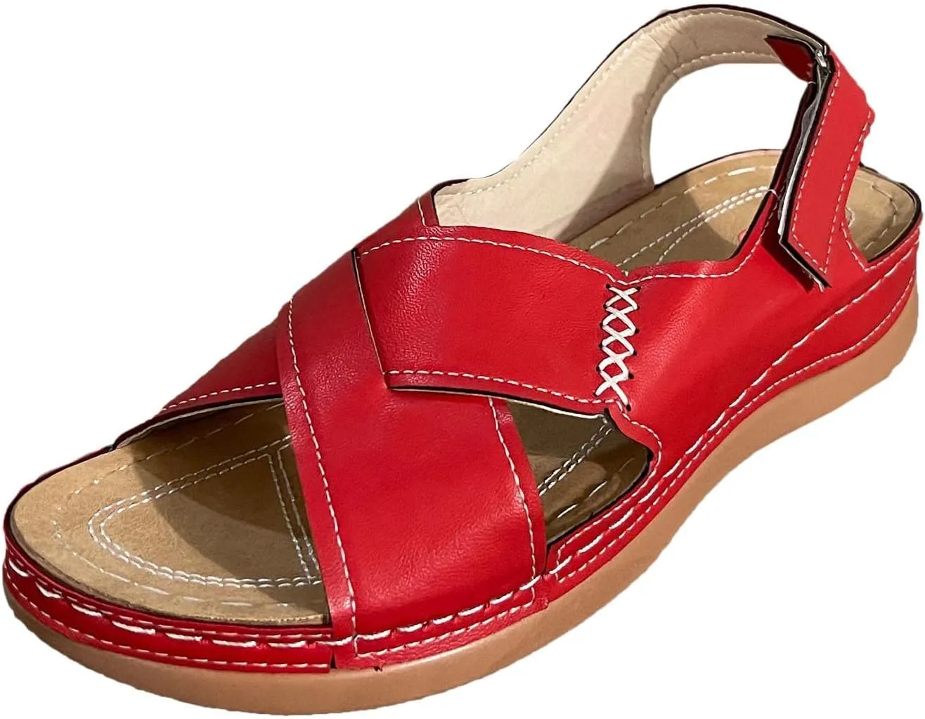 Platform Sandals Women Wedge Orthopedic Sandals Comfort Arch Support Ankle Strap Slippers Outdoor Beach Walking Shoes