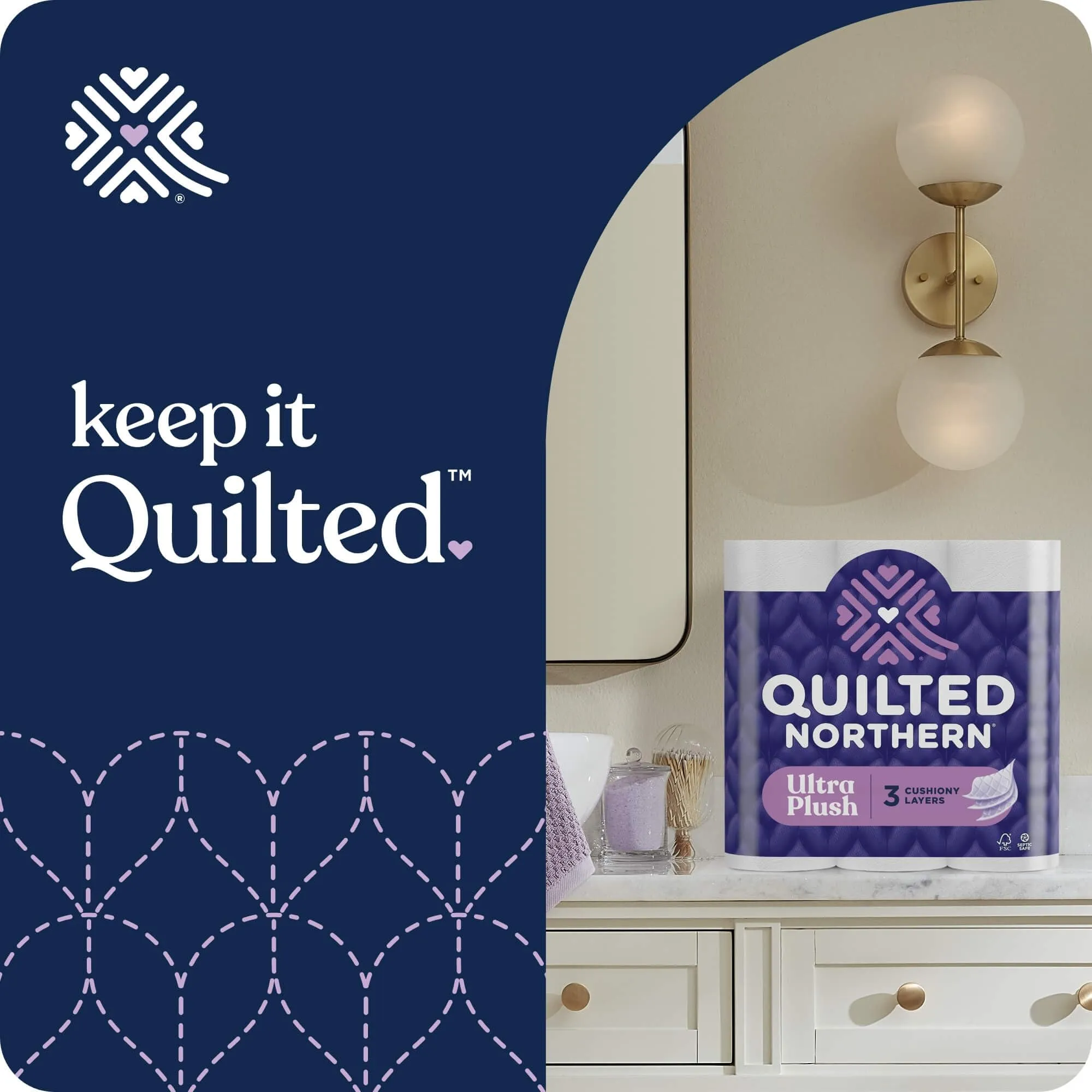 Quilted Northern Ultra Plush Toilet Paper, 6 Mega Rolls = 24 Regular Rolls, 3X Thicker*, 3 Ply Soft Toilet Tissue