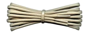 Round 3 mm Cream waxed cotton shoelaces