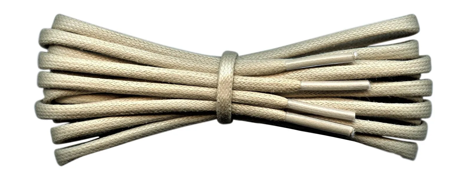 Round 3 mm Cream waxed cotton shoelaces