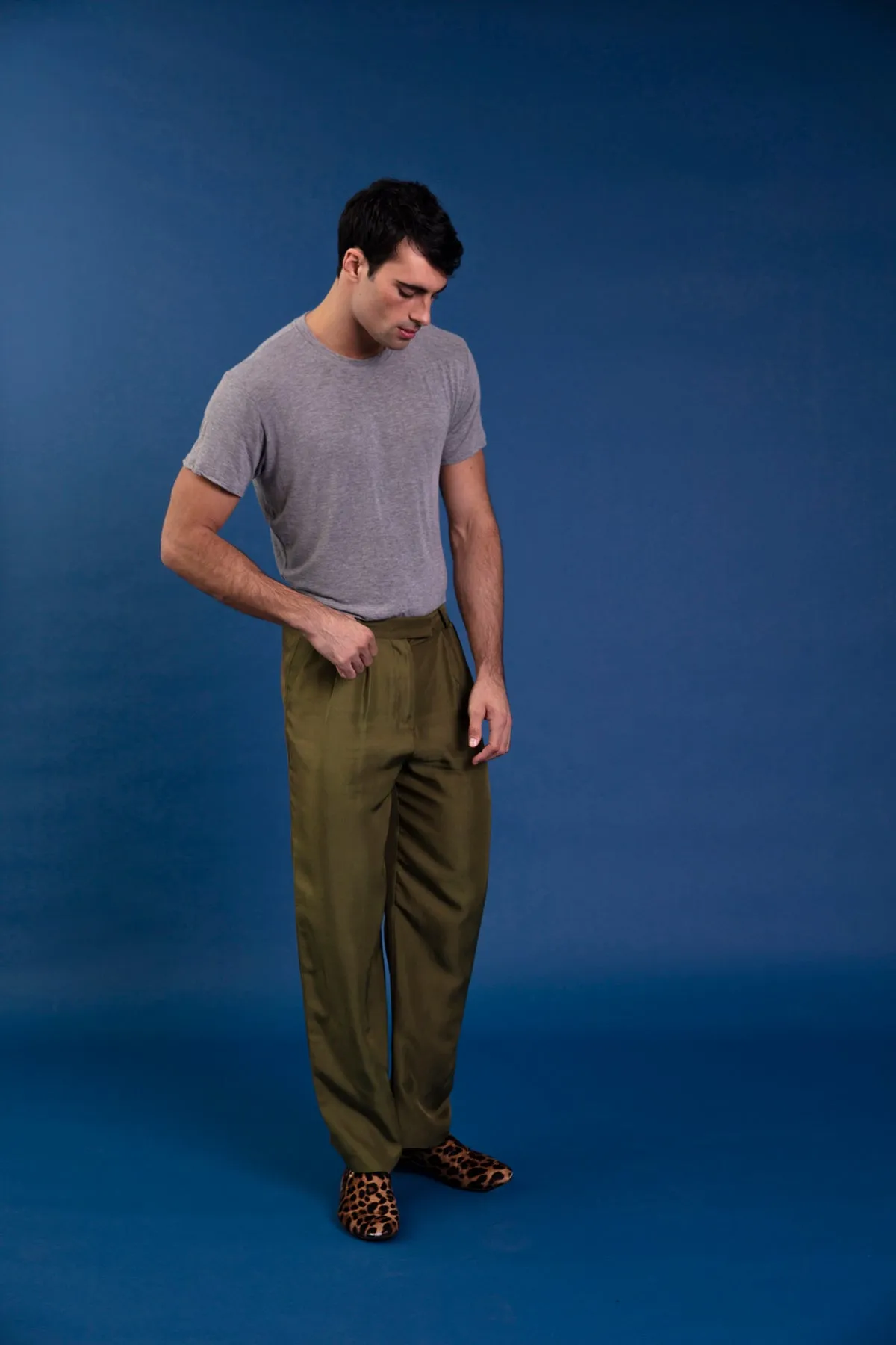 Salinas Silk Trouser Khaki Man