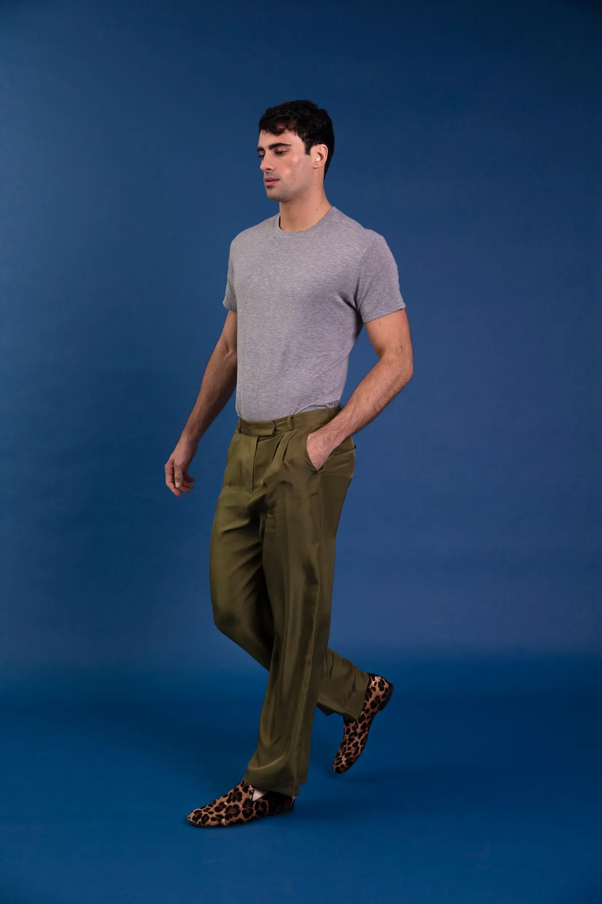 Salinas Silk Trouser Khaki Man