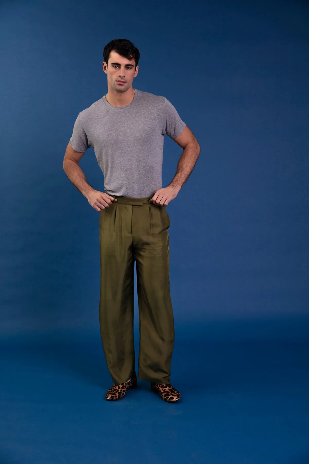Salinas Silk Trouser Khaki Man