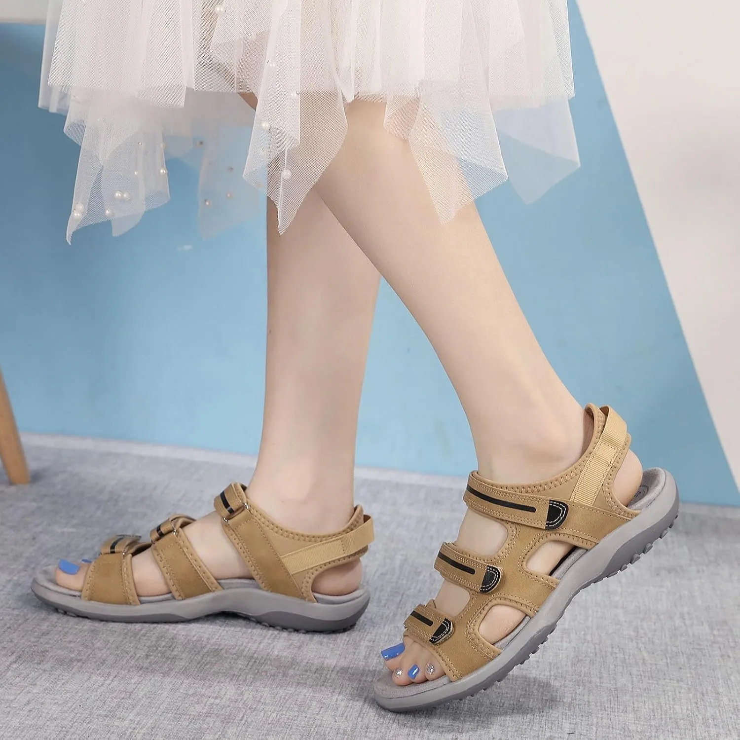 Sandals for Women 2025 Outdoor Sport Hiking Sandals Walking Sandals with Arch Support Beach Sandals