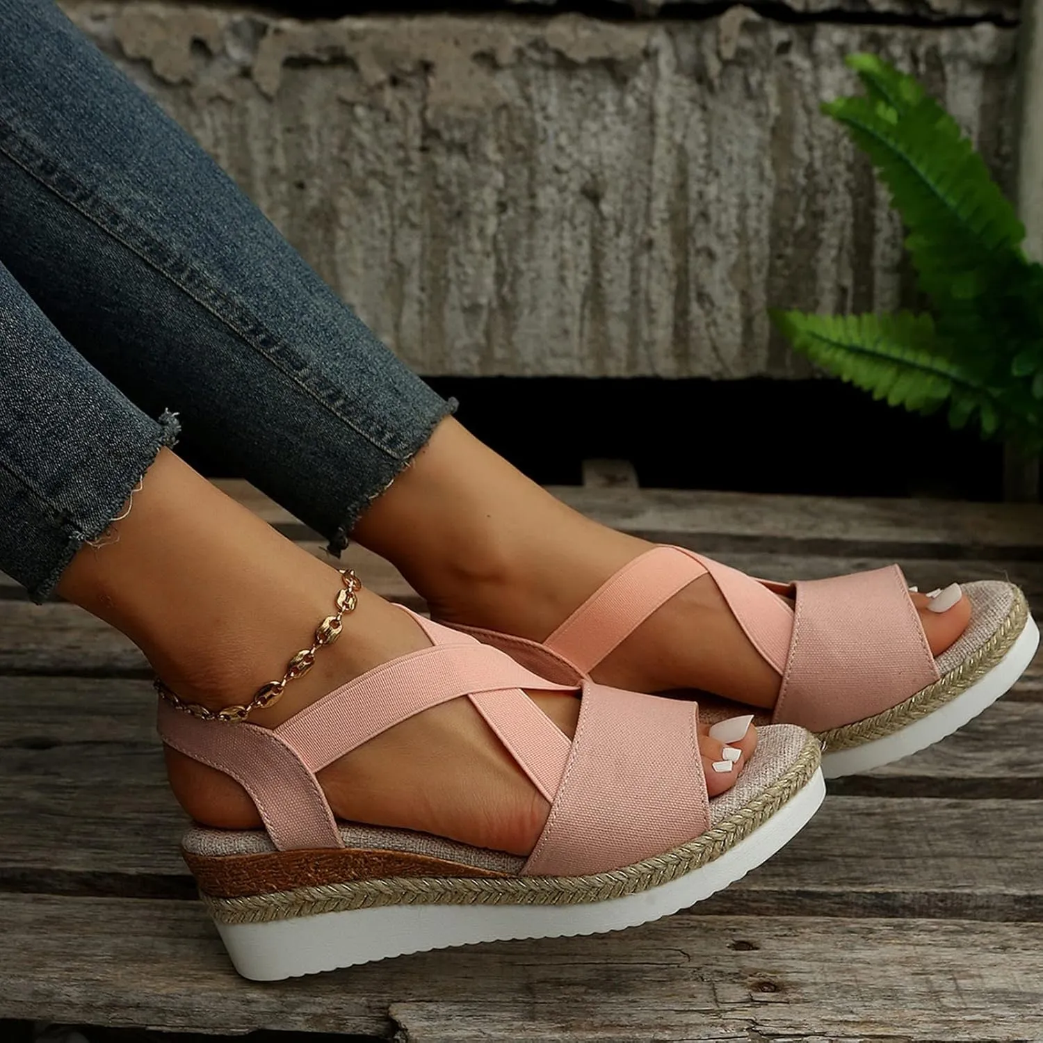 Sandals Womens Platform Sandals Women Slip on Orthopedic Arch Support Outdoor Camping Walking Ankle Strap