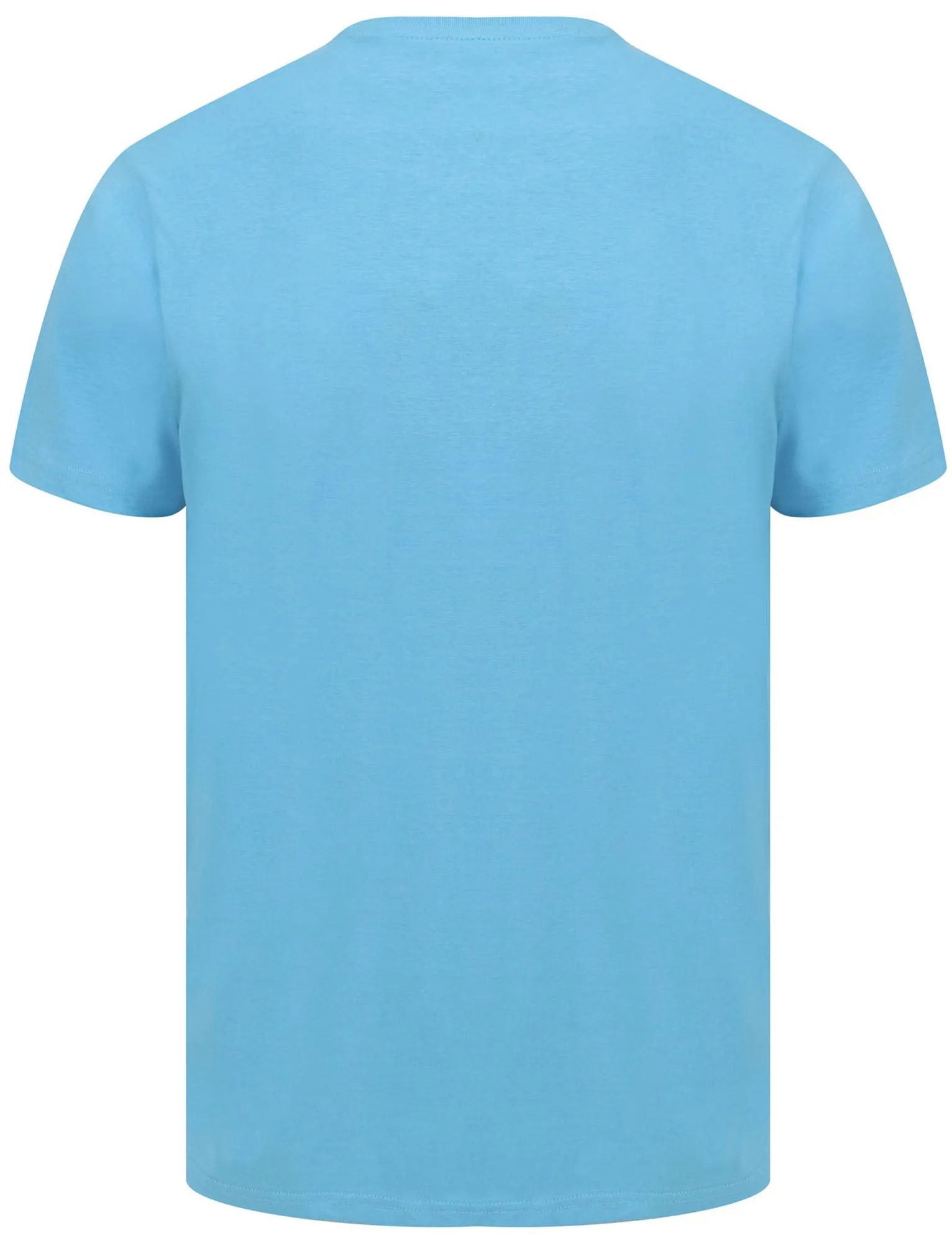 Santa Monica Motif Cotton Jersey T-Shirt in Azure Blue - South Shore