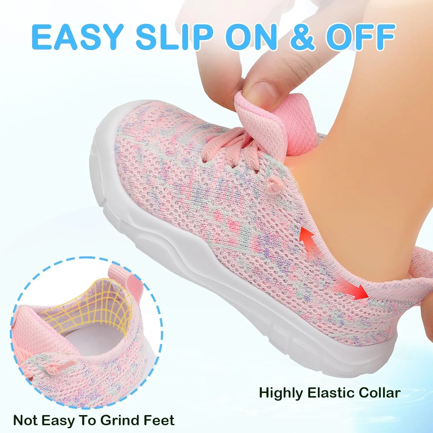 Scurtain Toddler Shoes Boys Girls Barefoot Shoes Kids Breathable Sneakers Slip on Toddler Sneakers