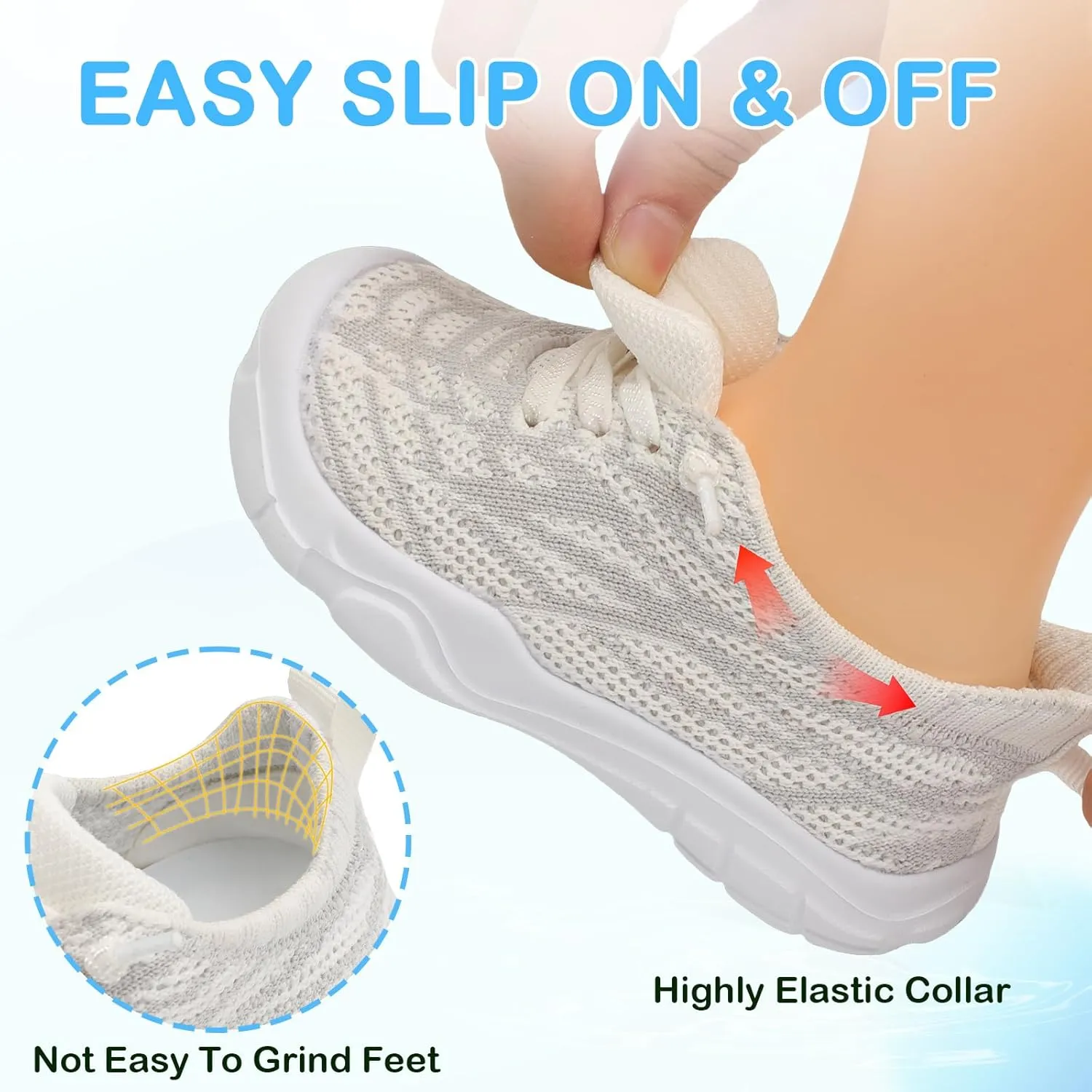 Scurtain Toddler Shoes Boys Girls Barefoot Shoes Kids Breathable Sneakers Slip on Toddler Sneakers