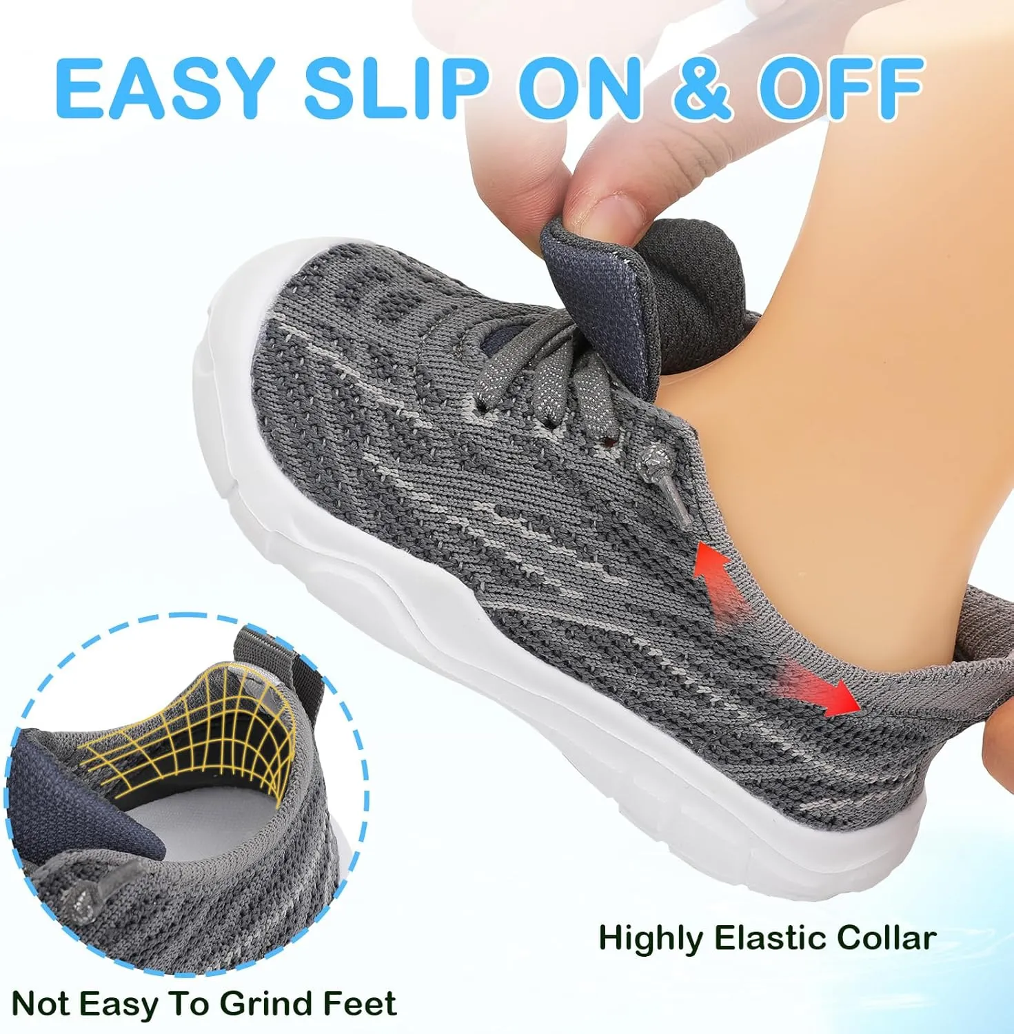 Scurtain Toddler Shoes Boys Girls Barefoot Shoes Kids Breathable Sneakers Slip on Toddler Sneakers
