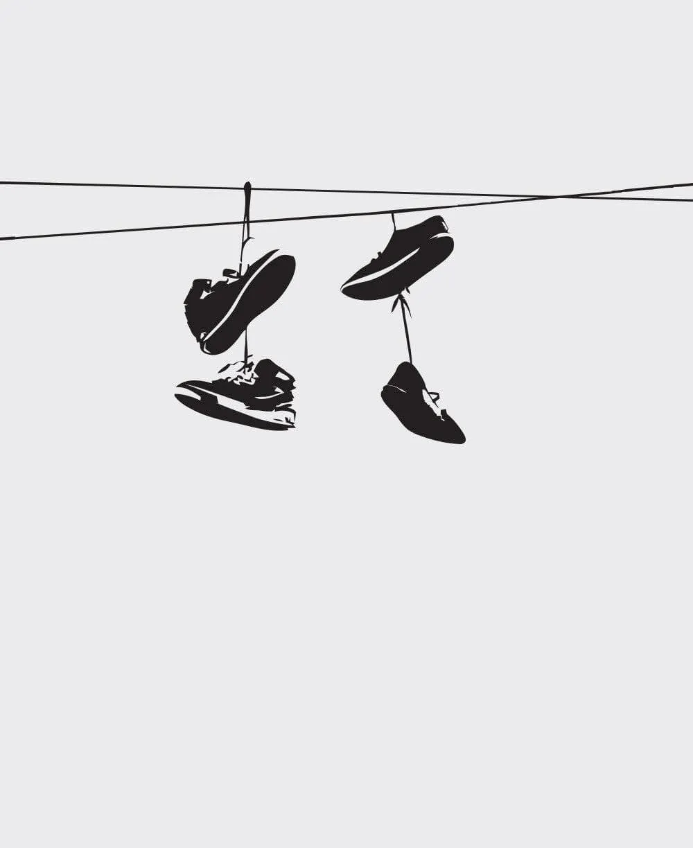 Shoes Thrown On Wire Vinyl Wall Art Decal Sticker NYC / Urban / Brooklyn Theme Decor. Kid's Room. #1529