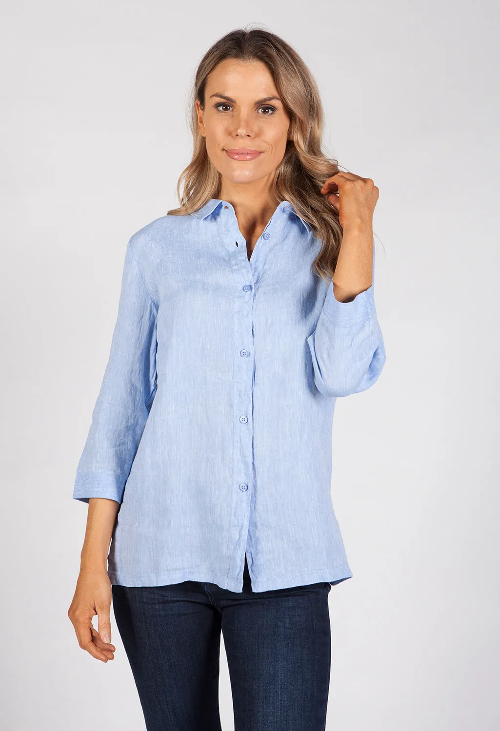 Sky Blue Linen Shirt