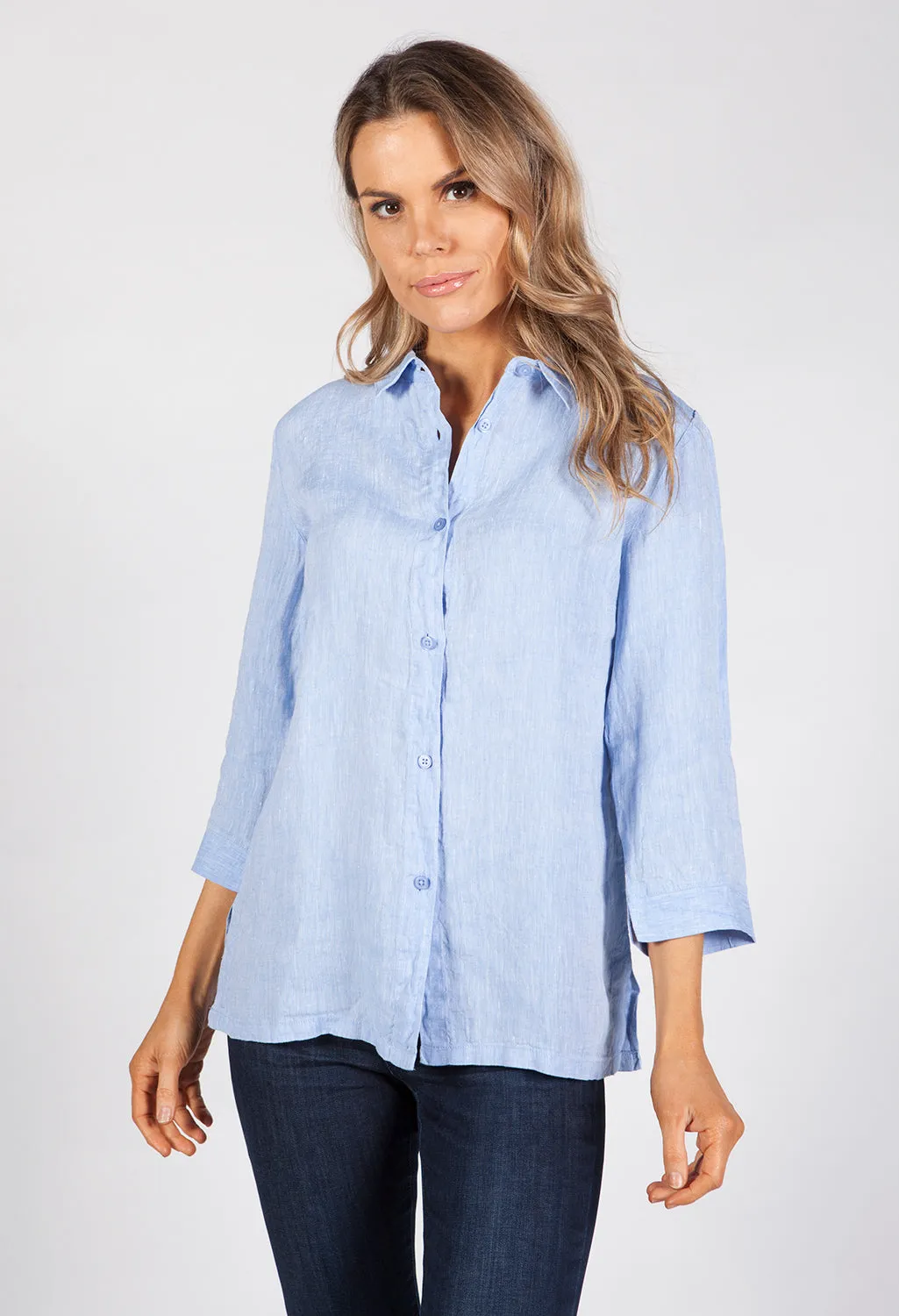 Sky Blue Linen Shirt
