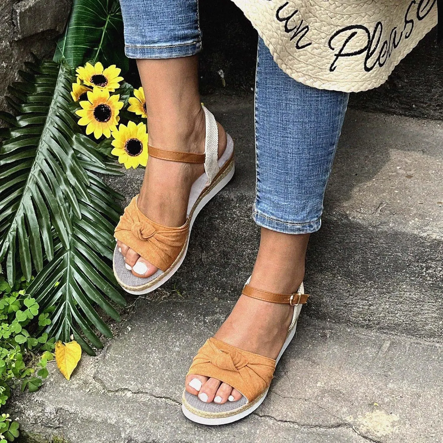 Slide Sandals for Women Flat Sandal Womens Dressy Women's Sandals Open Toe Dress Outdoor Casual