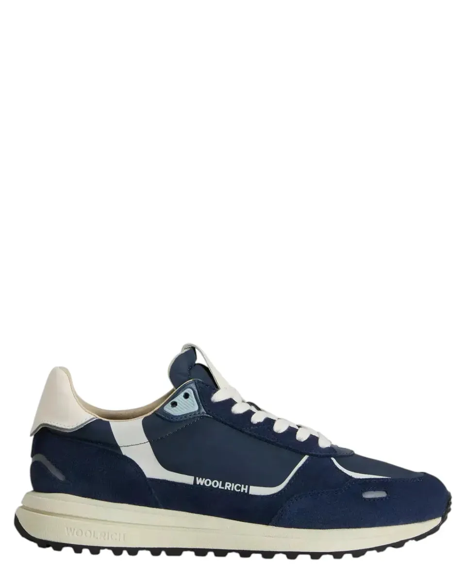 Sneakers Retro in Nylon con Dettagli in Pelle e Camoscio