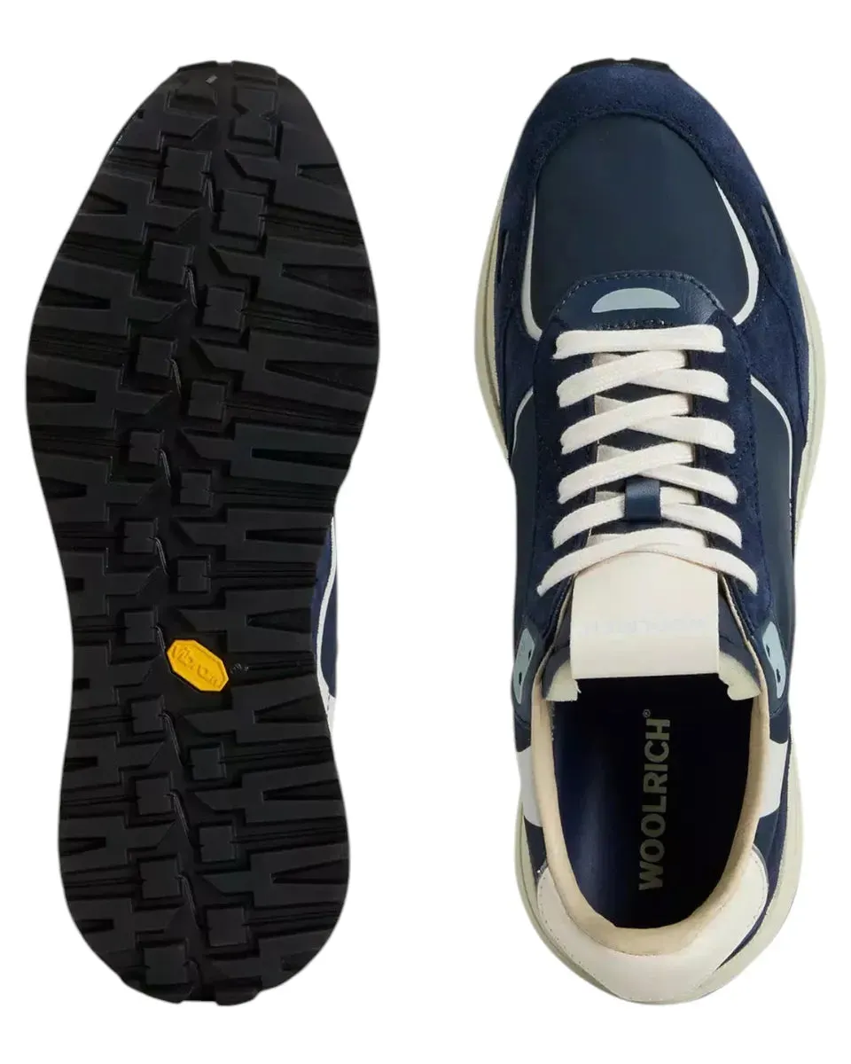 Sneakers Retro in Nylon con Dettagli in Pelle e Camoscio