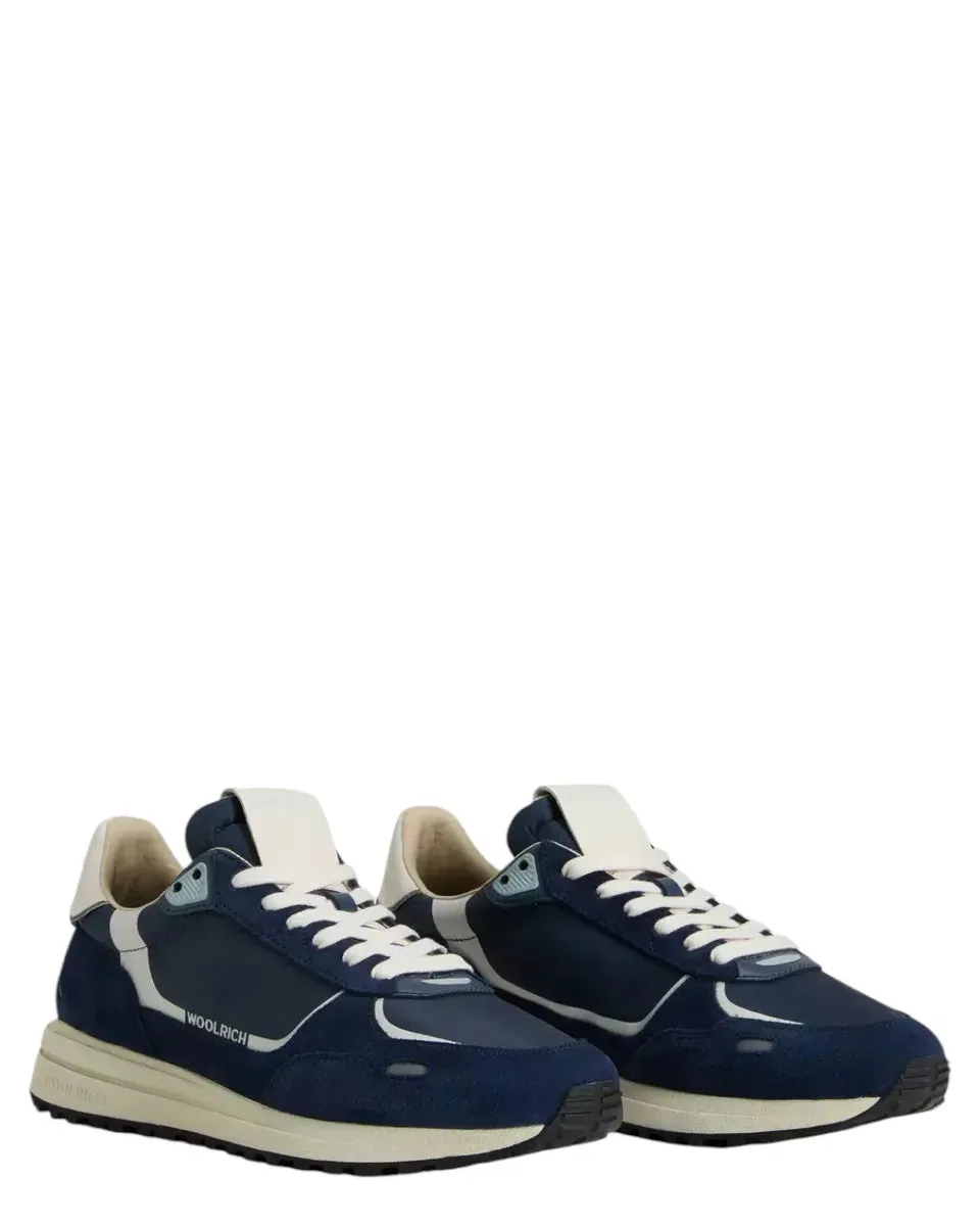 Sneakers Retro in Nylon con Dettagli in Pelle e Camoscio