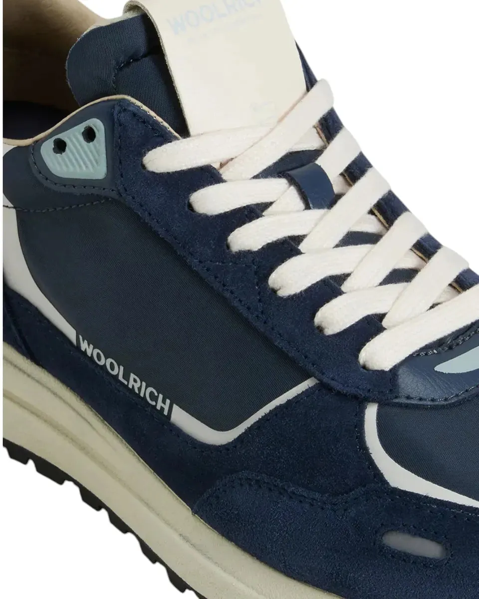 Sneakers Retro in Nylon con Dettagli in Pelle e Camoscio