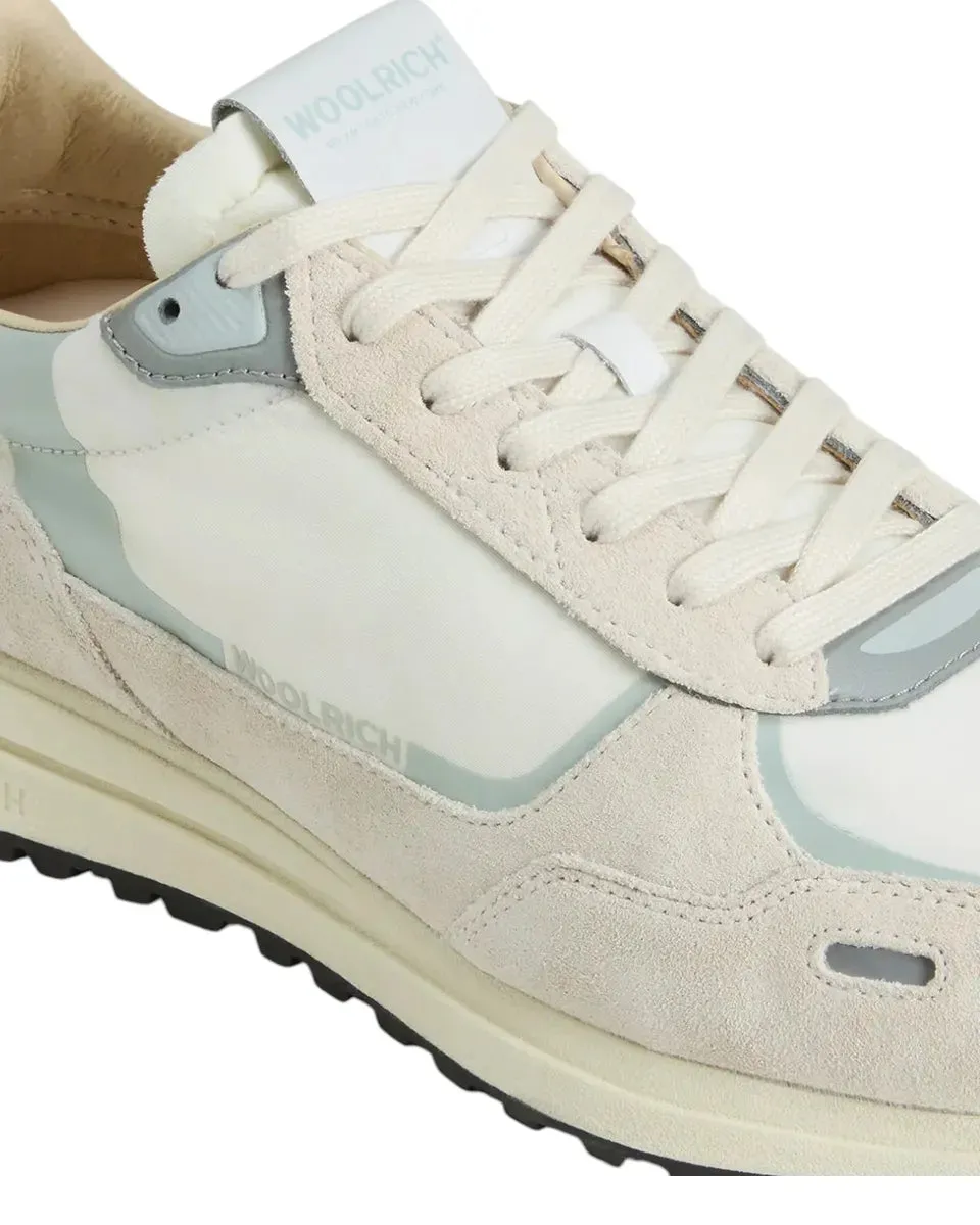 Sneakers Retro in Nylon con Dettagli in Pelle e Camoscio