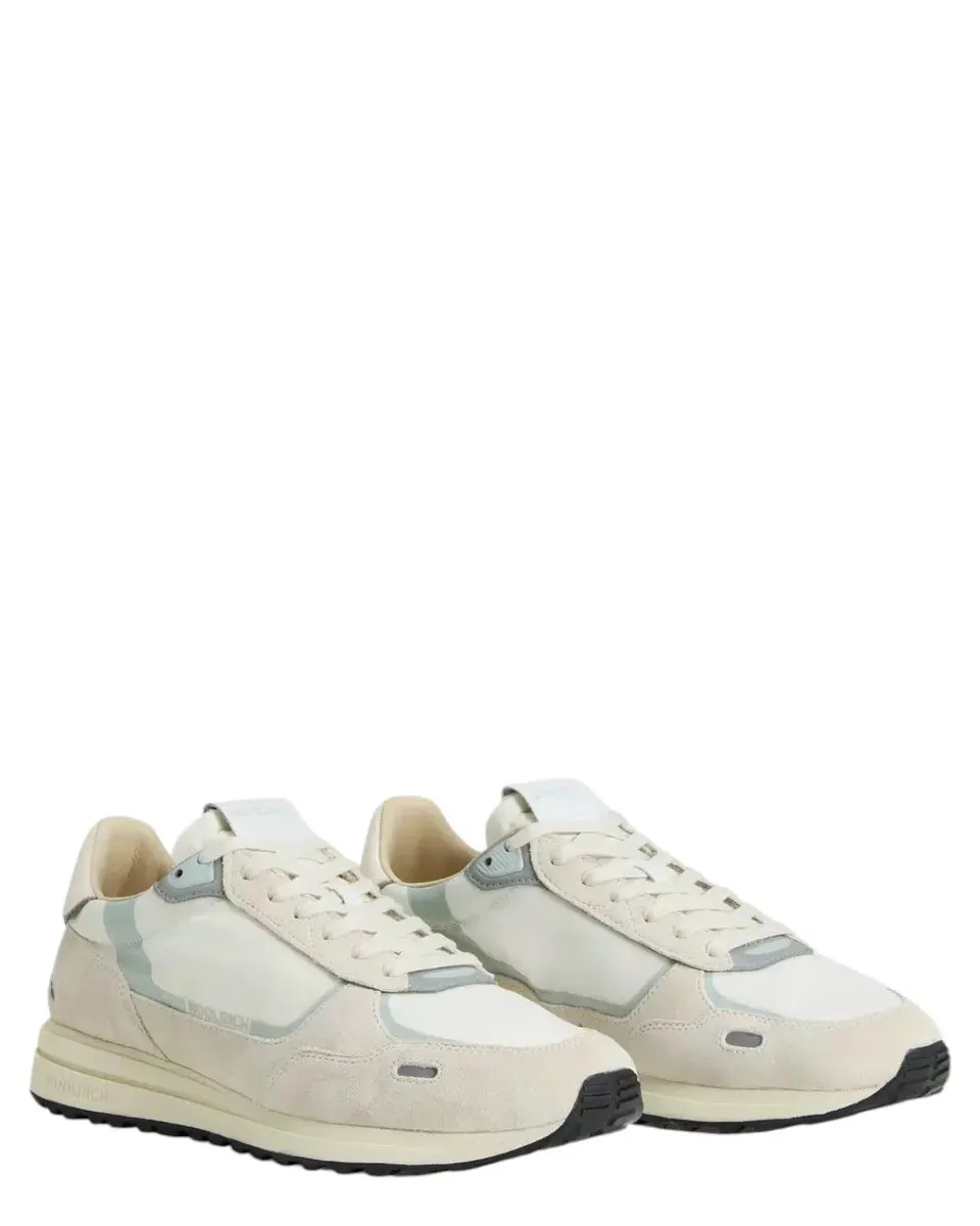 Sneakers Retro in Nylon con Dettagli in Pelle e Camoscio
