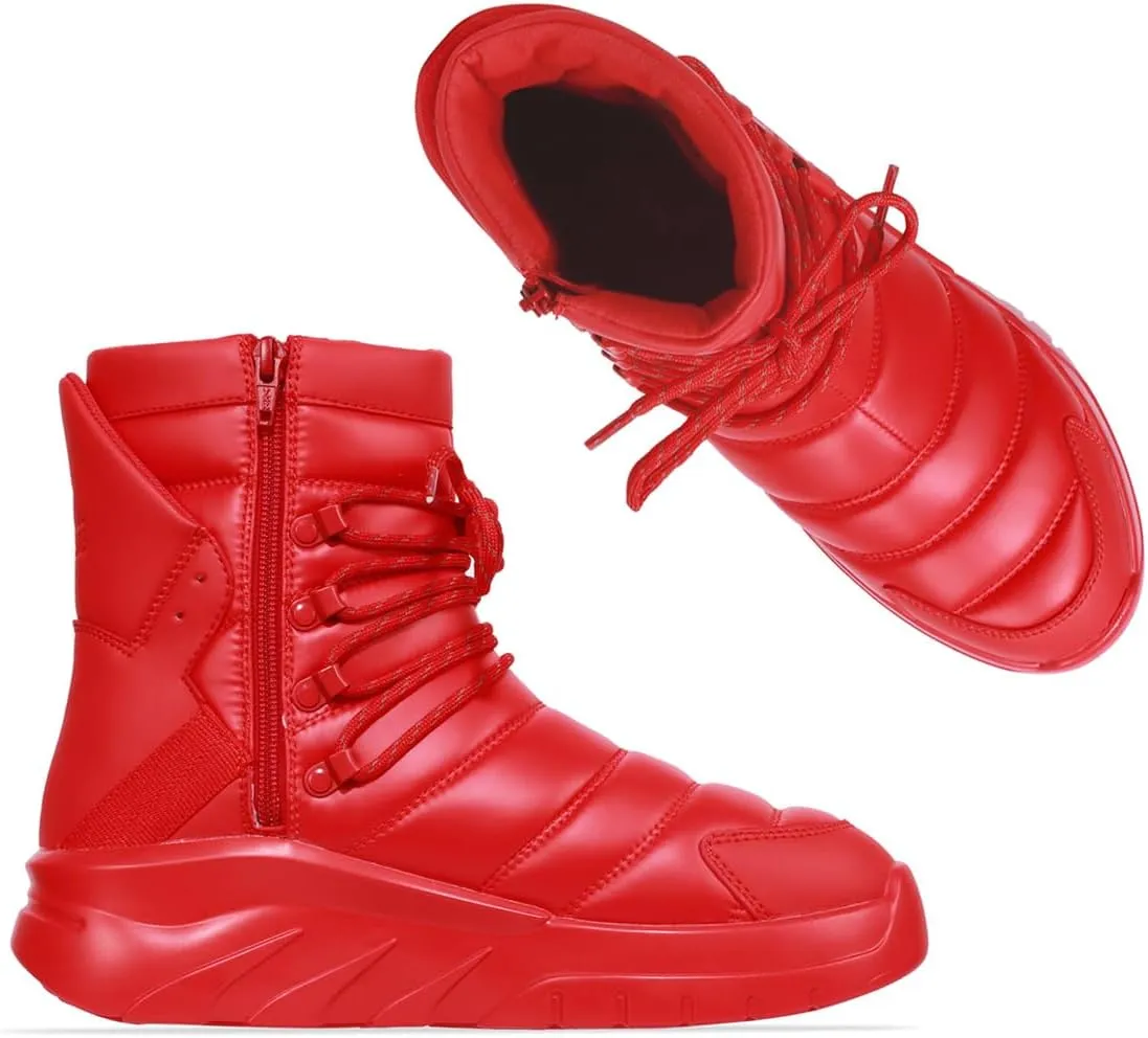 Soulsfeng Men's Women's Waterproof Snow Boots Winter Warm High Top Shoes Anti-Slip Ankle Booties