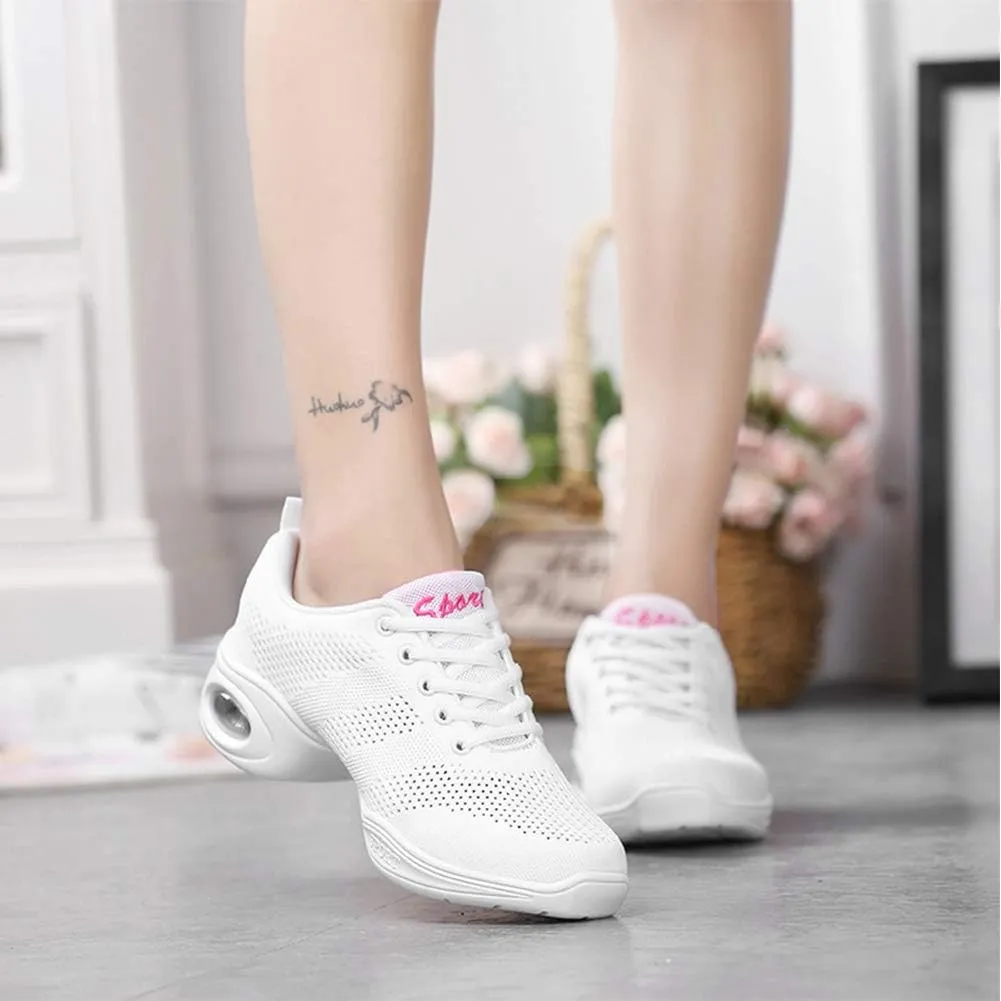 SWDZM Women's Dance Shoes,Breathable Fashion Sneakers,Split-Sole Dance Jazz Shoes,Mesh Outdoor Shoes J706 876