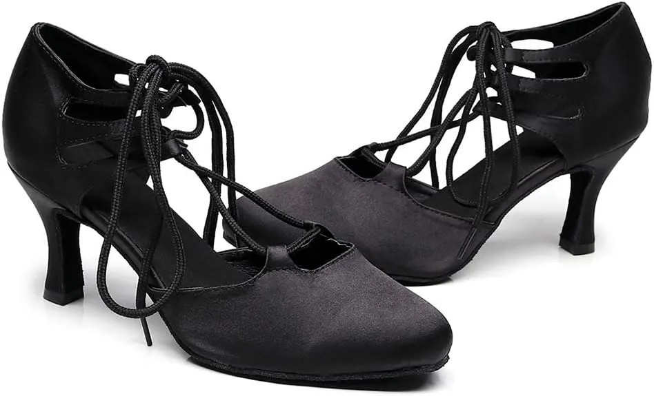 SWDZM Women's Latin Dance Shoes Salsa Ballroom Professional Performance Wedding Party Dance Sandals,Model-QJW1007