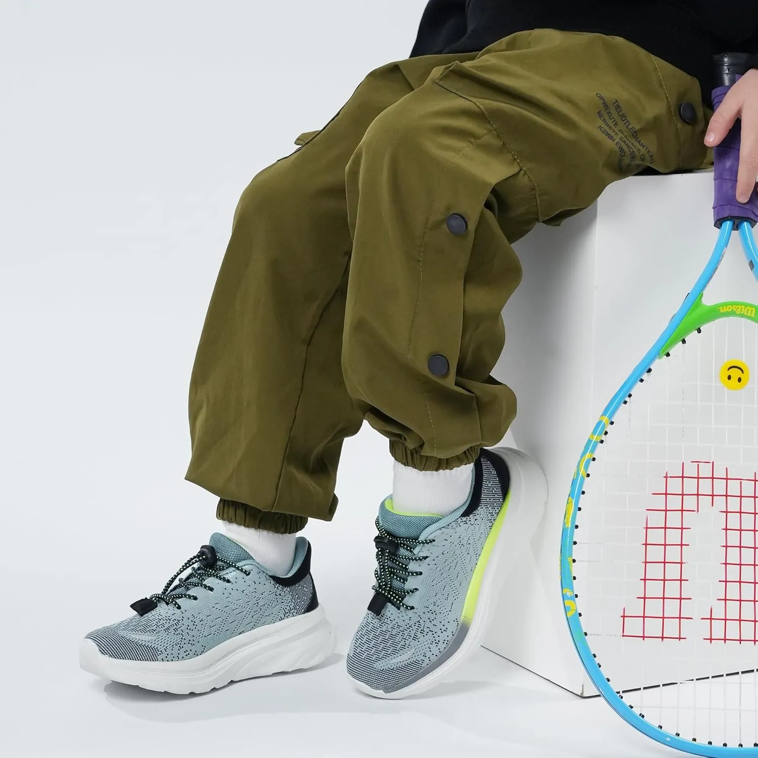 Tobfis Boys Girls Kids Arch Support Bungee Tennis Athletic Running Shoes Lightweight Breathable School Walking Sneakers(Toddler/Little Kid/Big Kid)