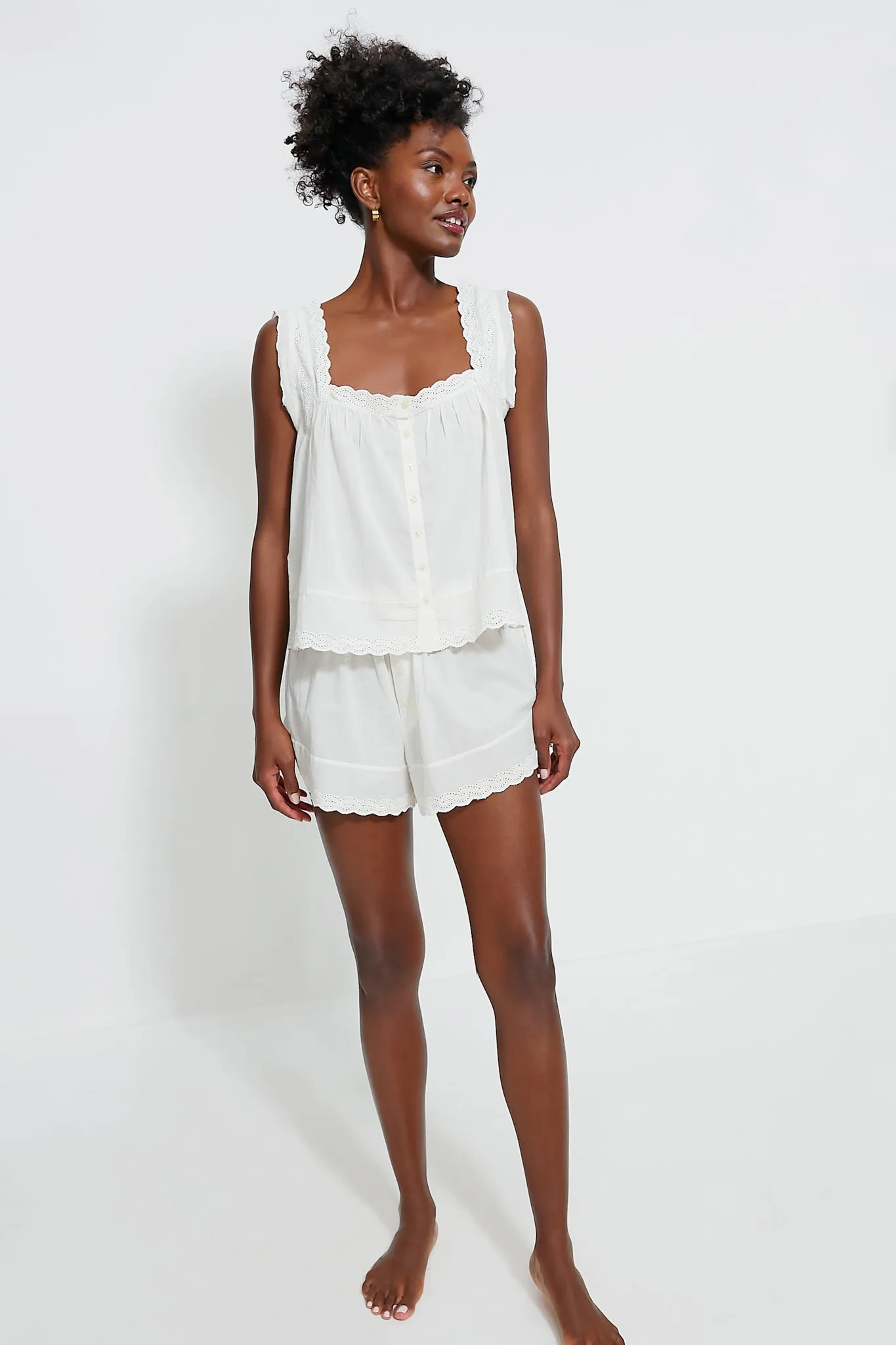 True White The Eyelet Tank
