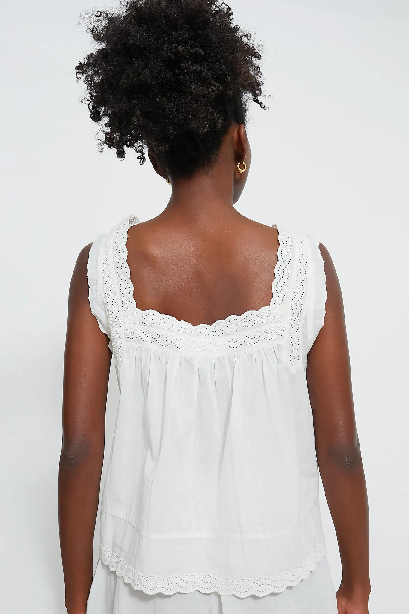 True White The Eyelet Tank