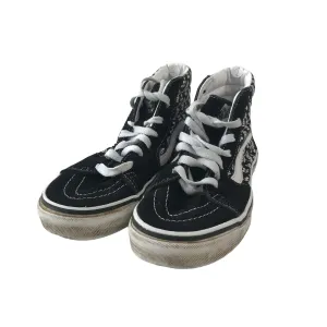 Vans Black and White High Tops Trainers Shoe Size 1