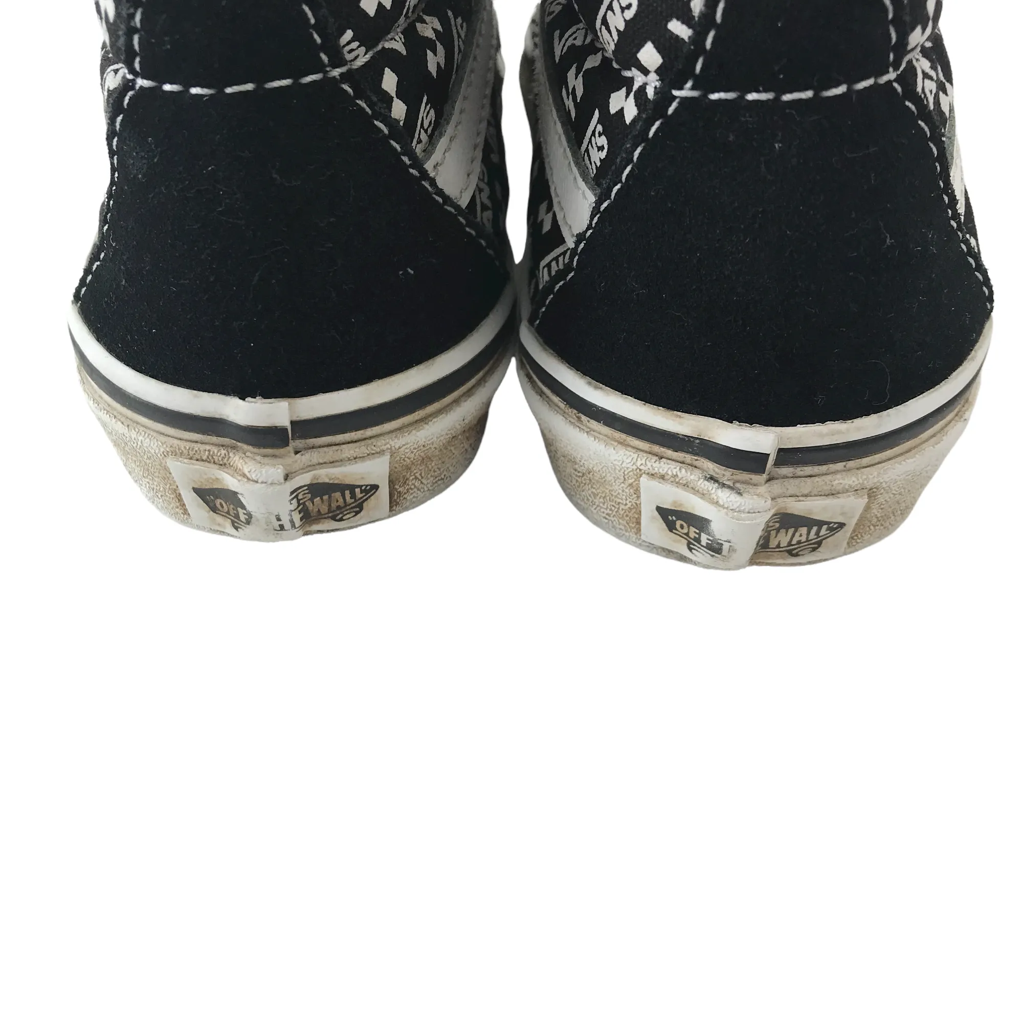 Vans Black and White High Tops Trainers Shoe Size 1
