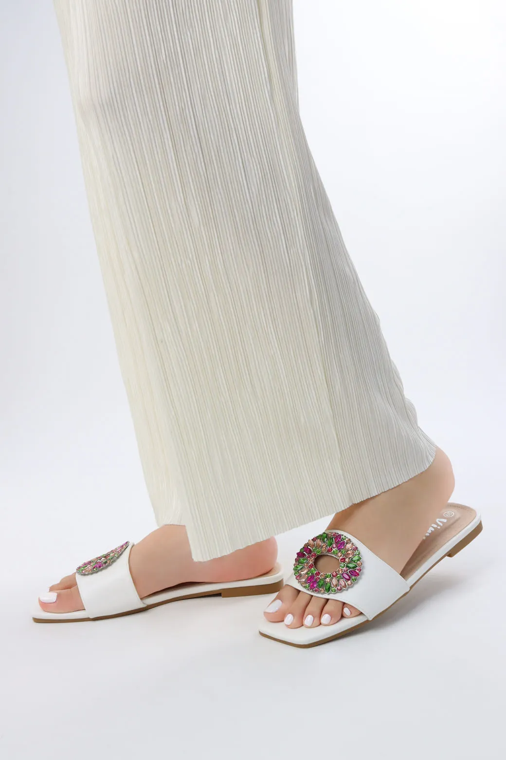 Viny - Women's Gemstone Flat Sandals