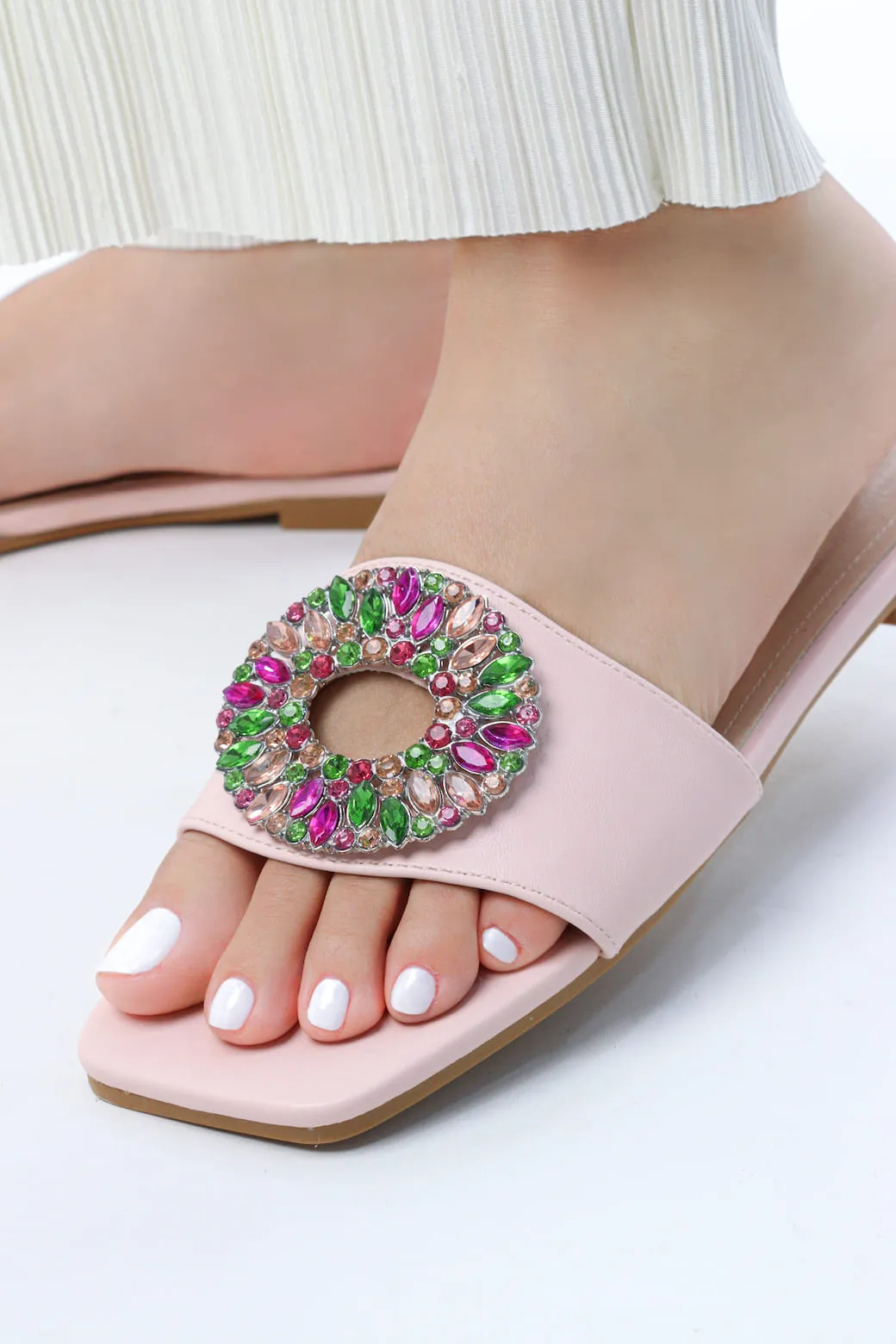 Viny - Women's Gemstone Flat Sandals