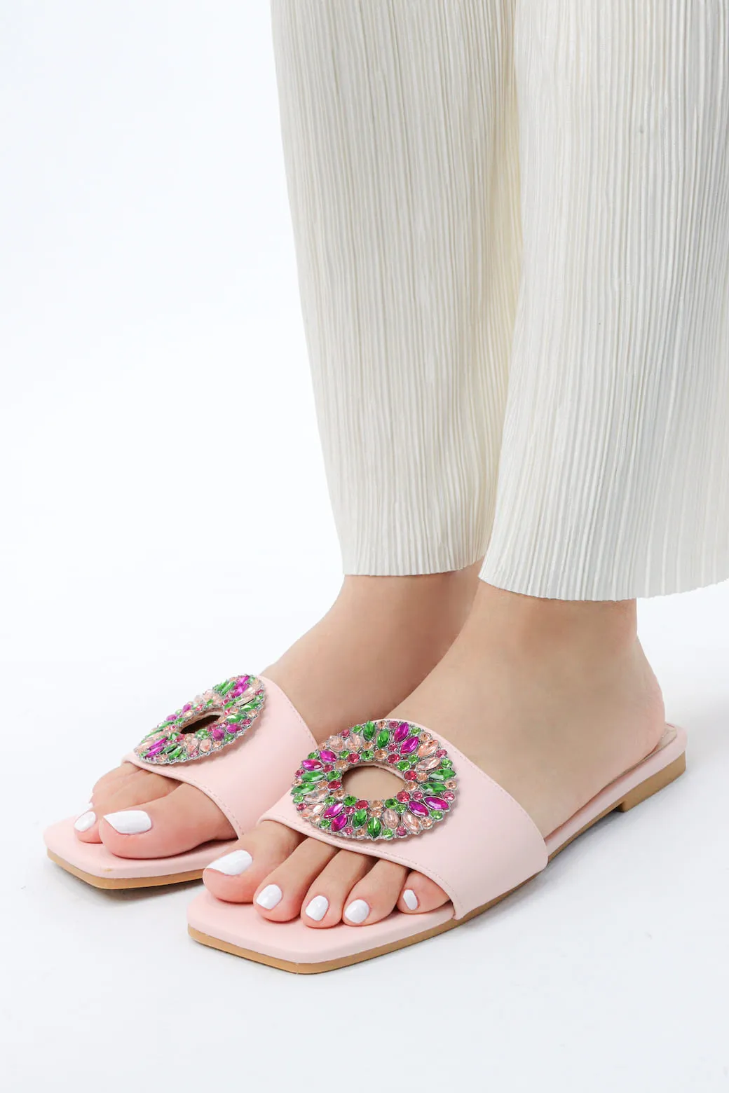Viny - Women's Gemstone Flat Sandals