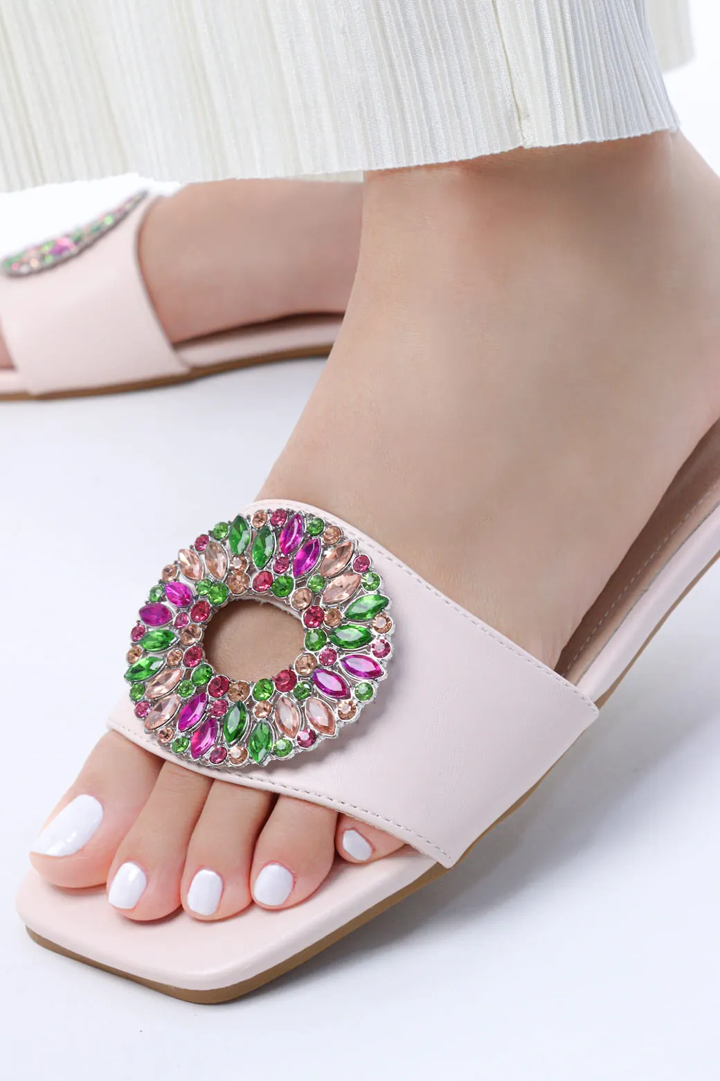 Viny - Women's Gemstone Flat Sandals