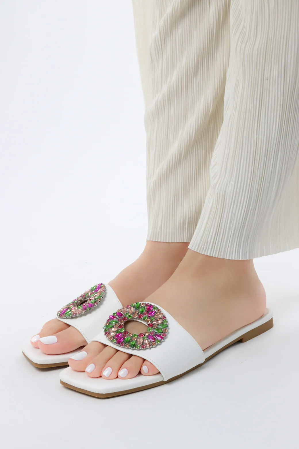 Viny - Women's Gemstone Flat Sandals