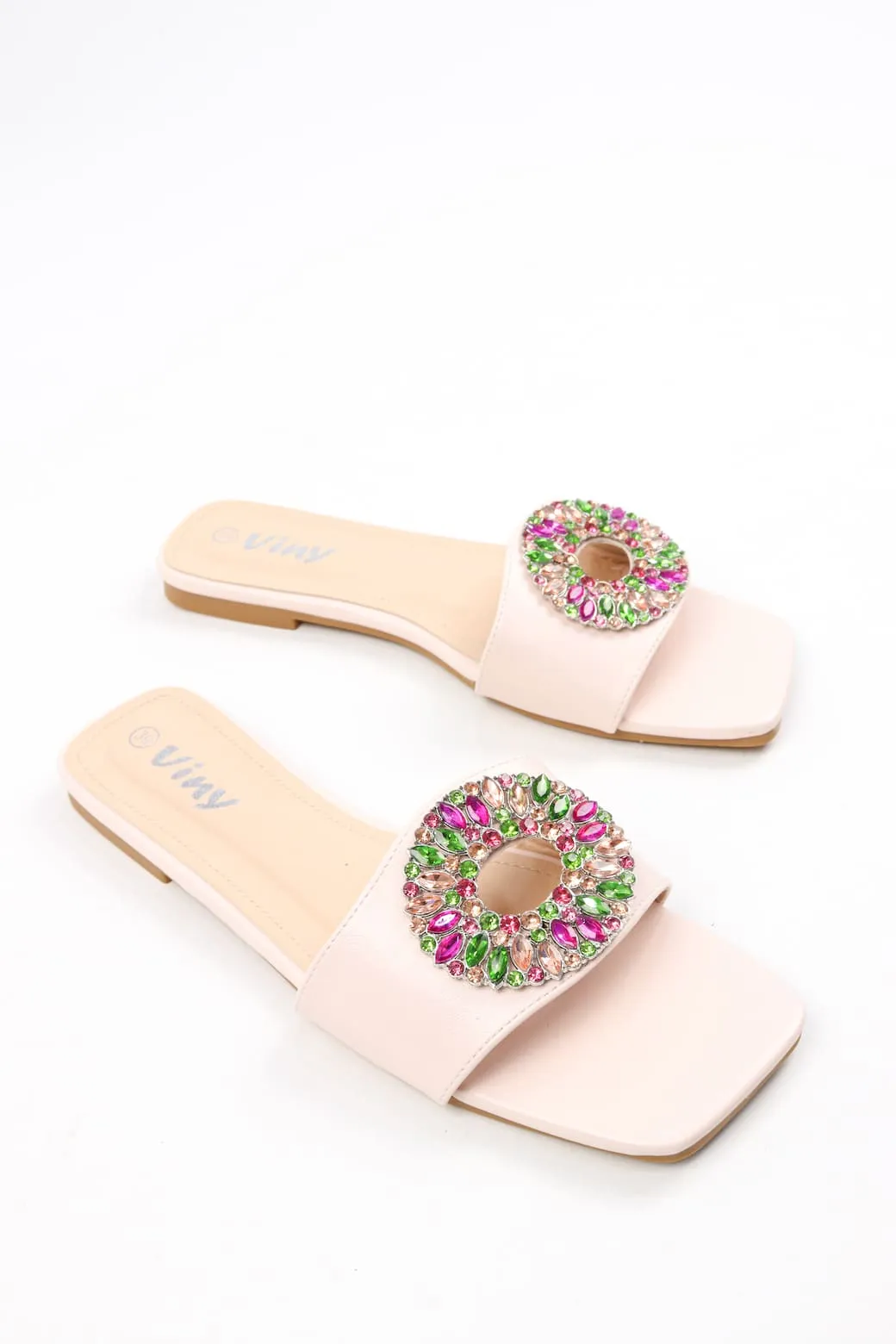 Viny - Women's Gemstone Flat Sandals