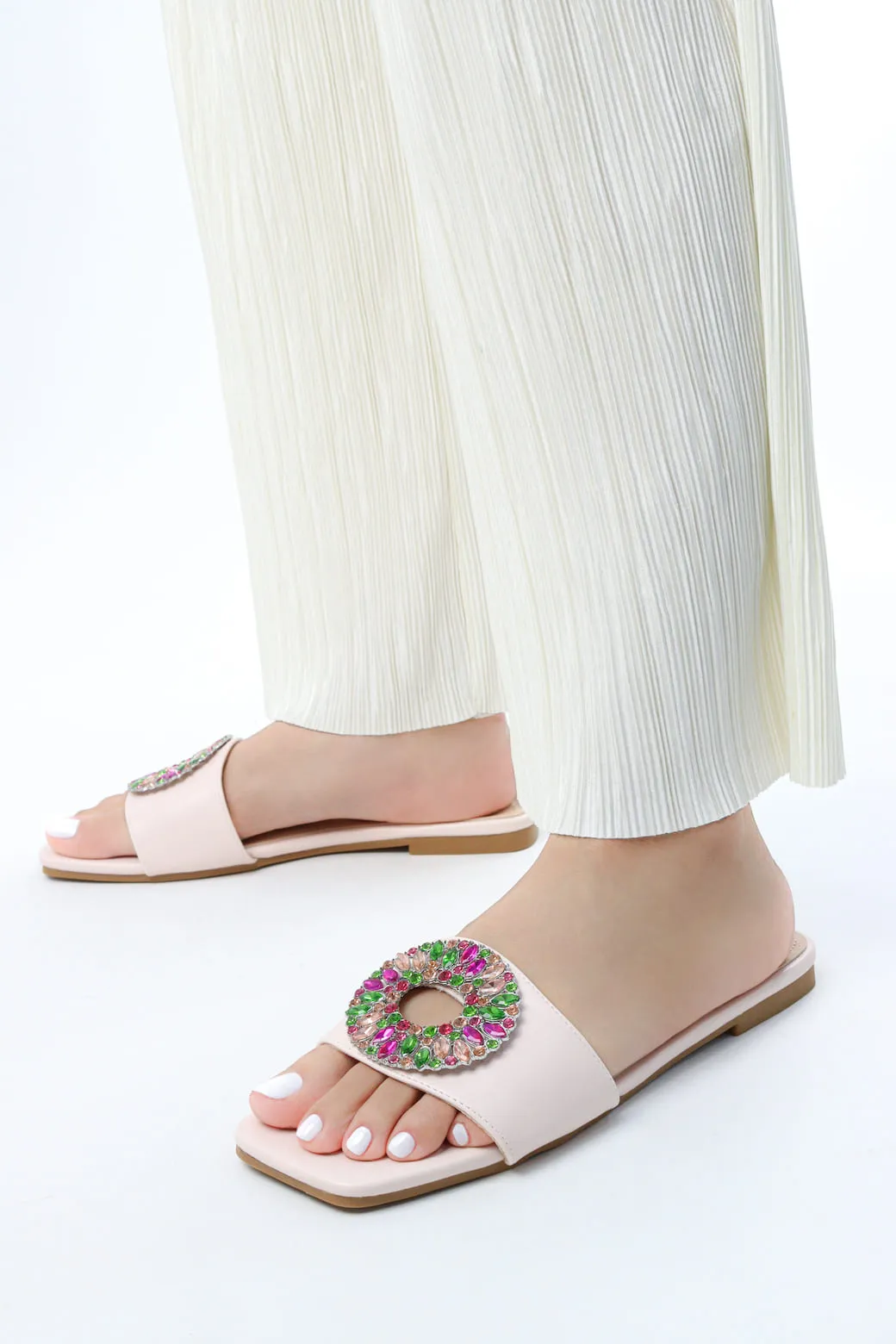 Viny - Women's Gemstone Flat Sandals