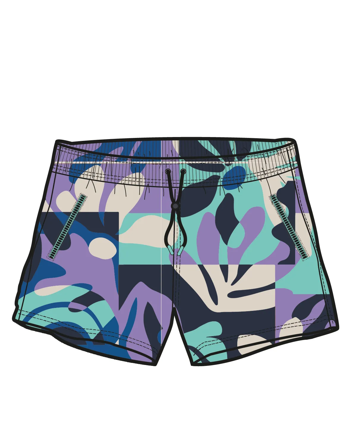 Way Out NetPlus All Purpose Short - Mountain Foliage Purple