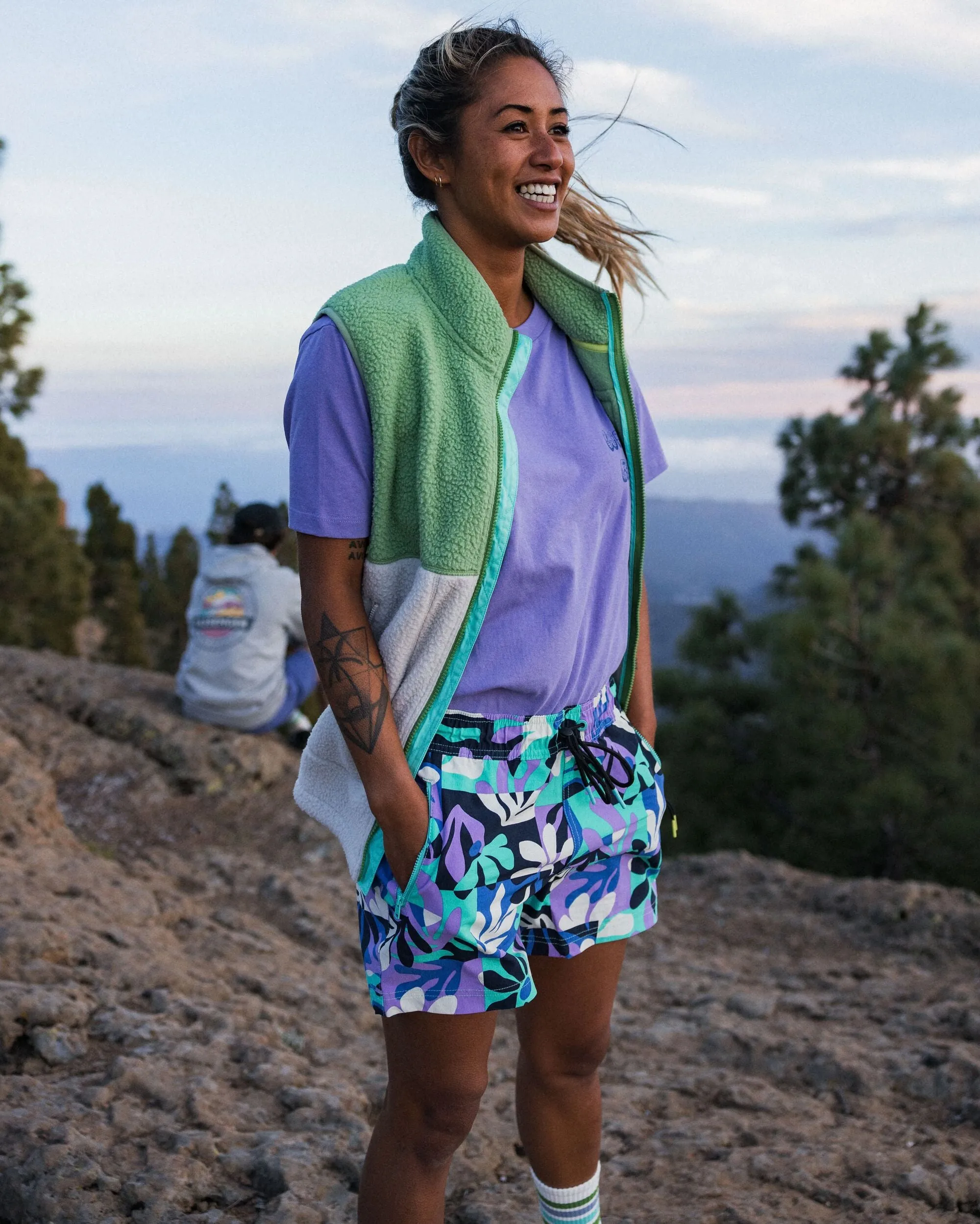 Way Out NetPlus All Purpose Short - Mountain Foliage Purple