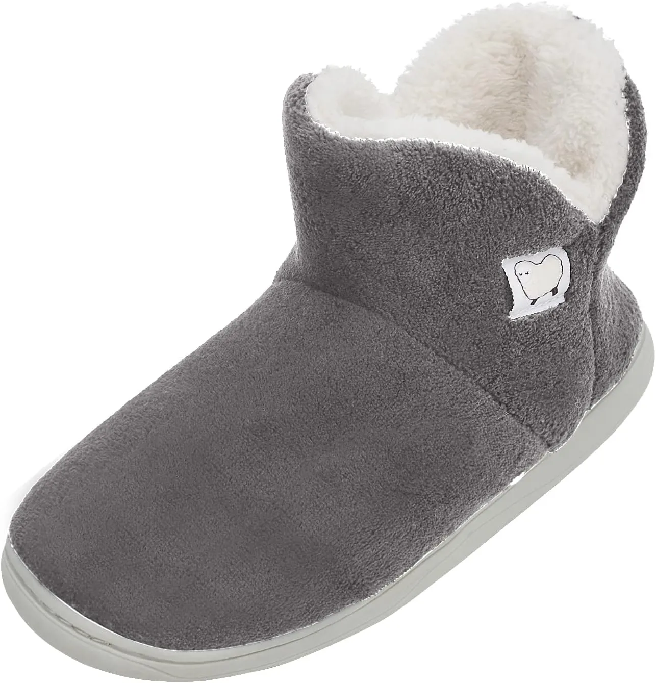 Womens Cashmere Knit Ankle Bootie Slippers Warm Cotton Quilted House Slippers Non-slip Indoor Slippers