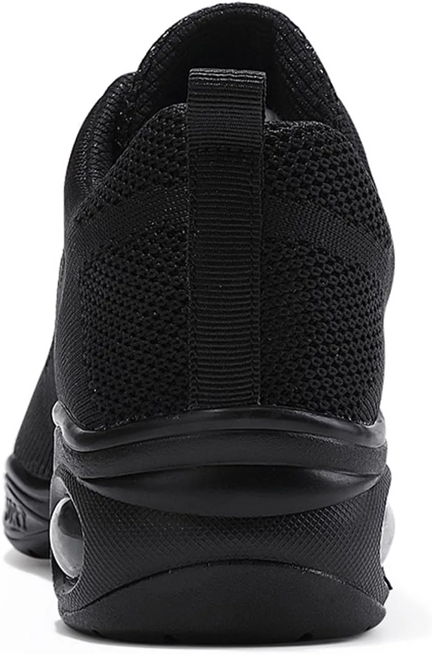 Women's Jazz Shoes Dance Trainers Lace Up Cushion Breathable Ladies Split Sole Dance Sneakers Platform Shoes