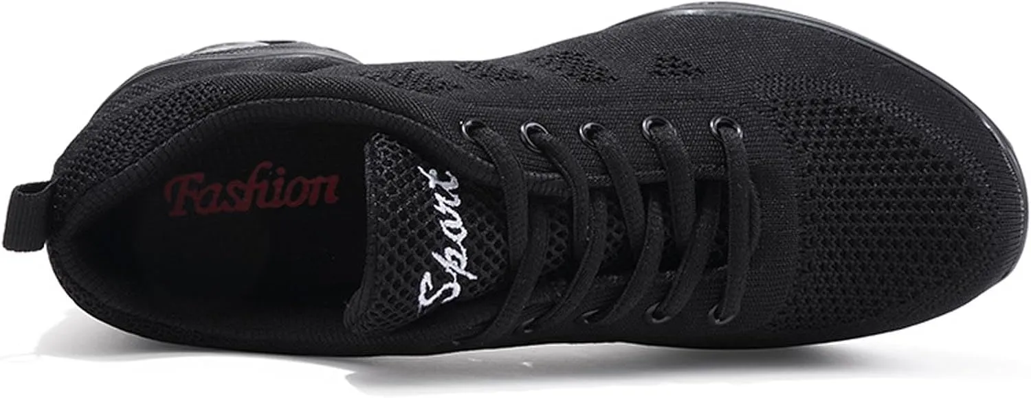 Women's Jazz Shoes Dance Trainers Lace Up Cushion Breathable Ladies Split Sole Dance Sneakers Platform Shoes