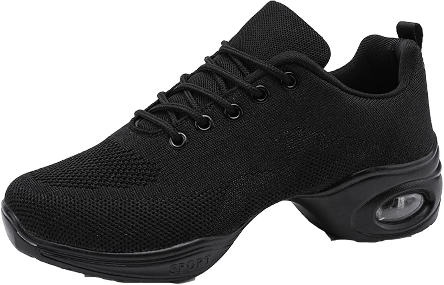 Women's Jazz Shoes Dance Trainers Lace Up Cushion Breathable Ladies Split Sole Dance Sneakers Platform Shoes
