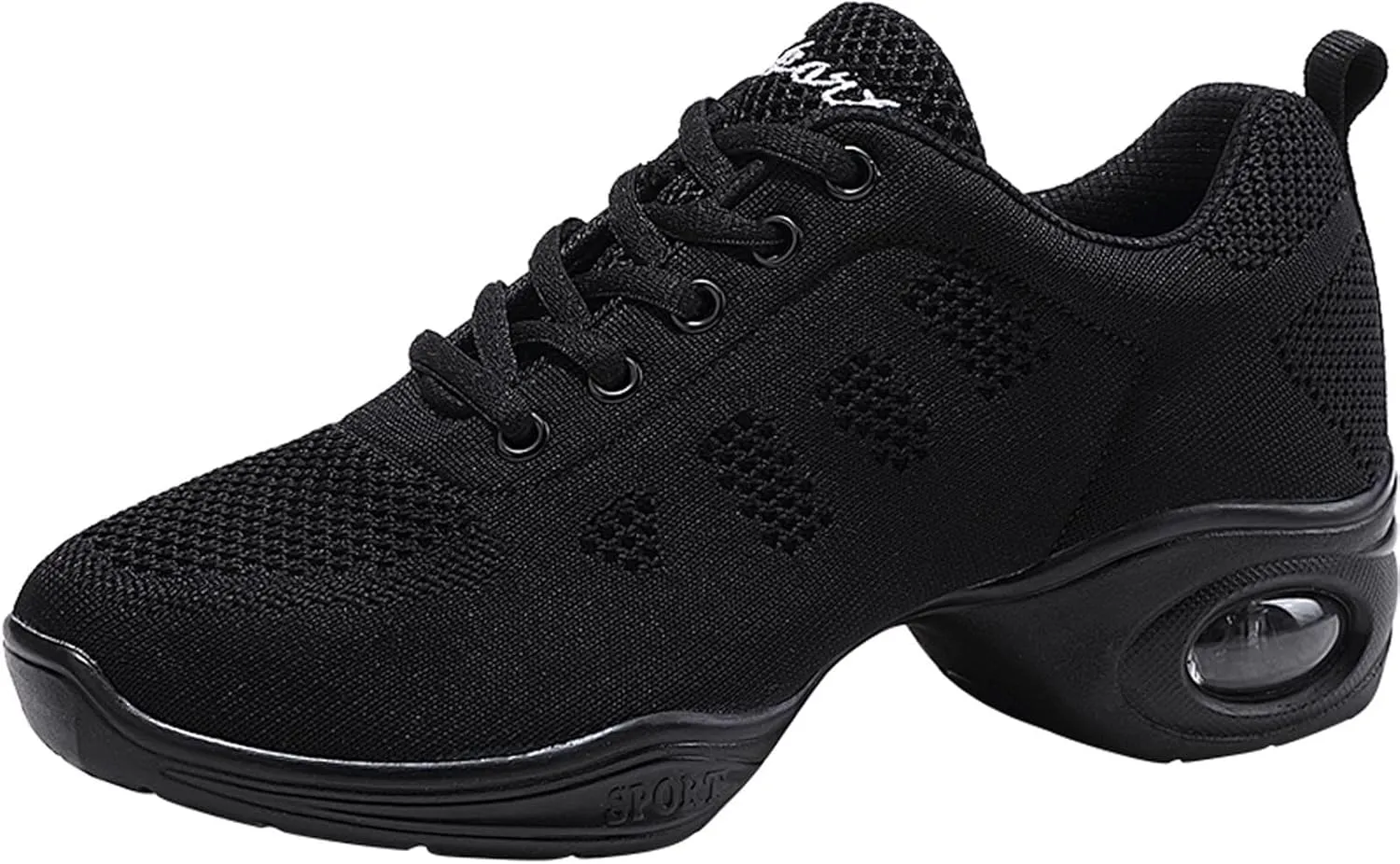 Women's Jazz Shoes Dance Trainers Lace Up Cushion Breathable Ladies Split Sole Dance Sneakers Platform Shoes