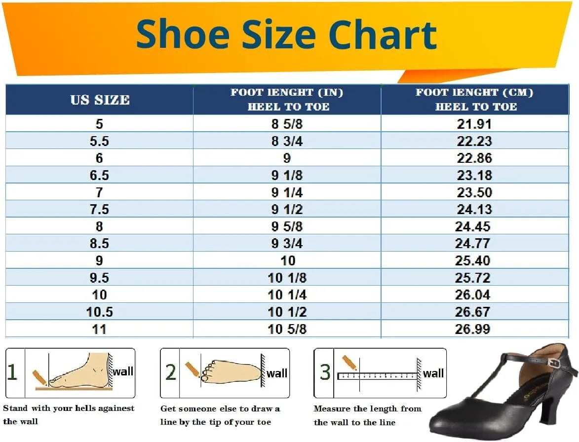 Women's Latin Ballroom Dancing Heels Wedding Pumps T-Strap Character Shoes