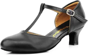 Women's Latin Ballroom Dancing Heels Wedding Pumps T-Strap Character Shoes