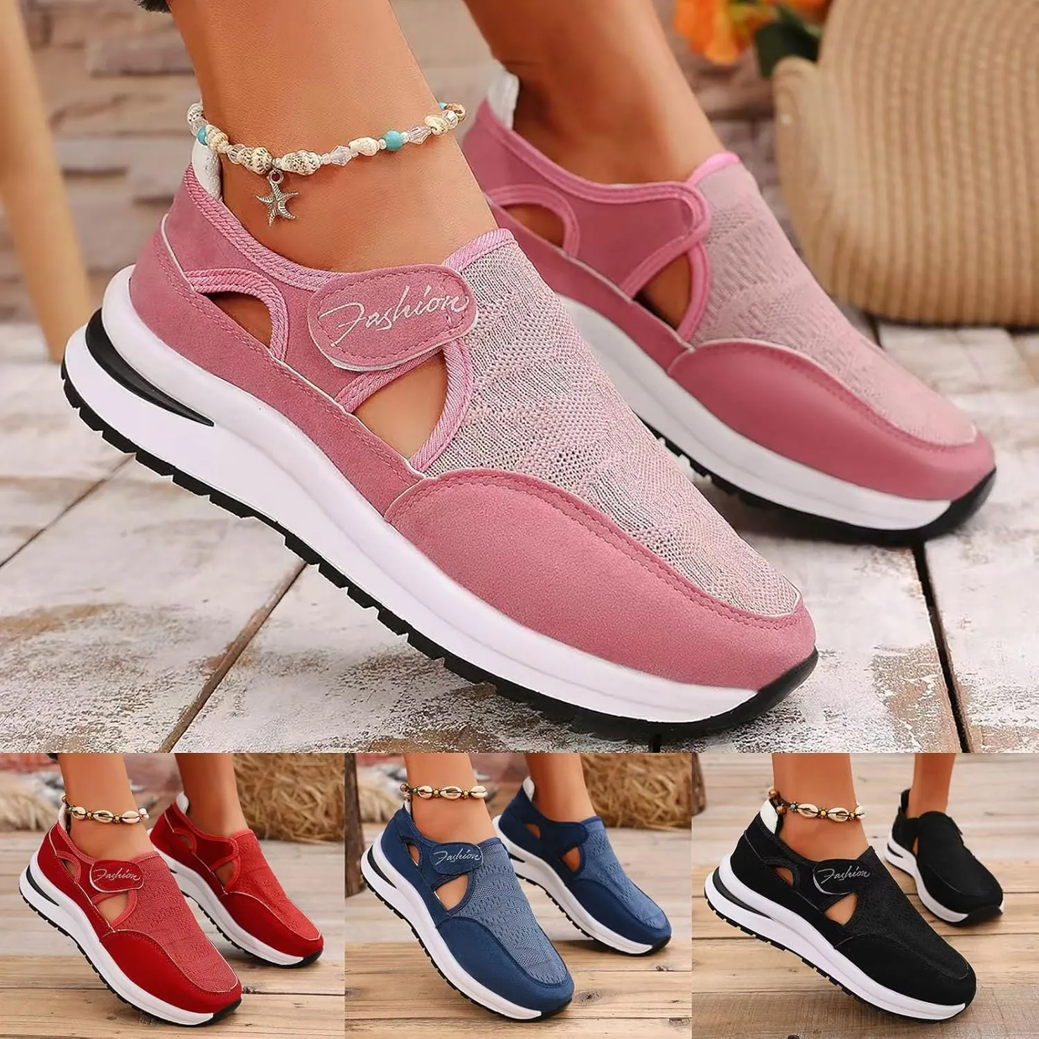 Womens Walking Shoes Breathable Slip On Sneakers Non Slip Athletic Tennis Running Shoes Casual Shoes Arch Support